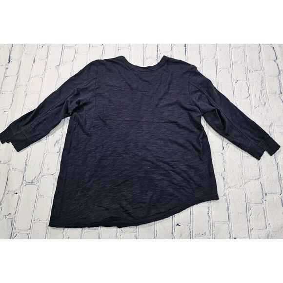 Wilt USA Shrunken Crew 3/4 Sleeve Mock Layer Tee Shirt Navy Blue WOMENS SIZE XS - Picture 9 of 12